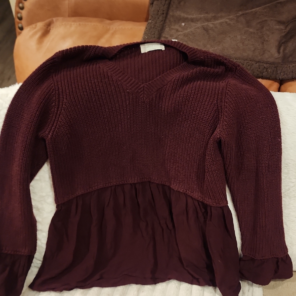 Altar'd State Deep Red Knit Sweater